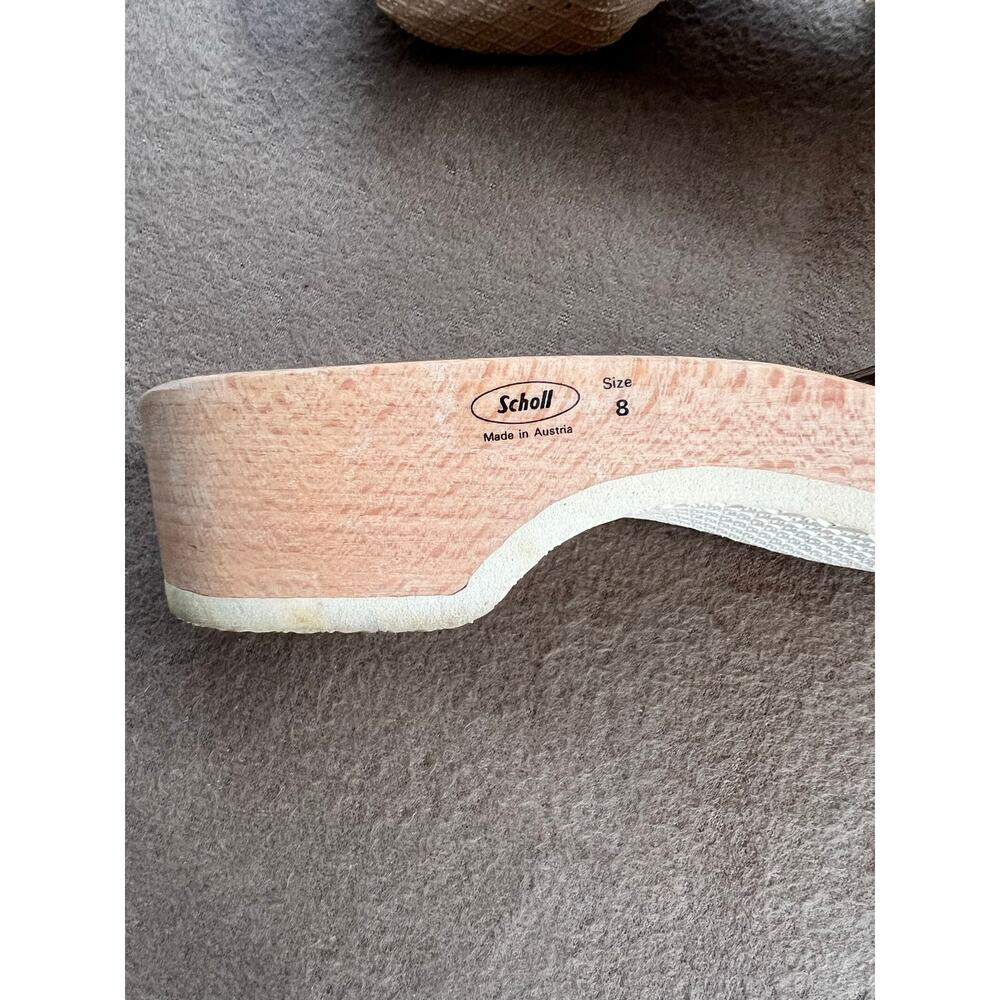 Vintage Dr. Scholl's Beige Wooden Original Sandals Made In Austria Women's Sz. 8 - Picture 4 of 6